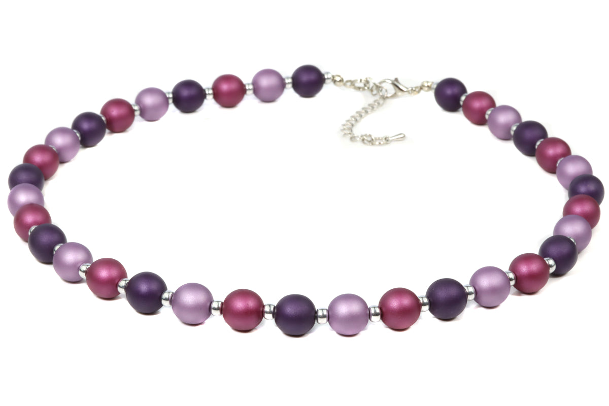 Collier Muschelkernperlen - Beerentöne Kombi