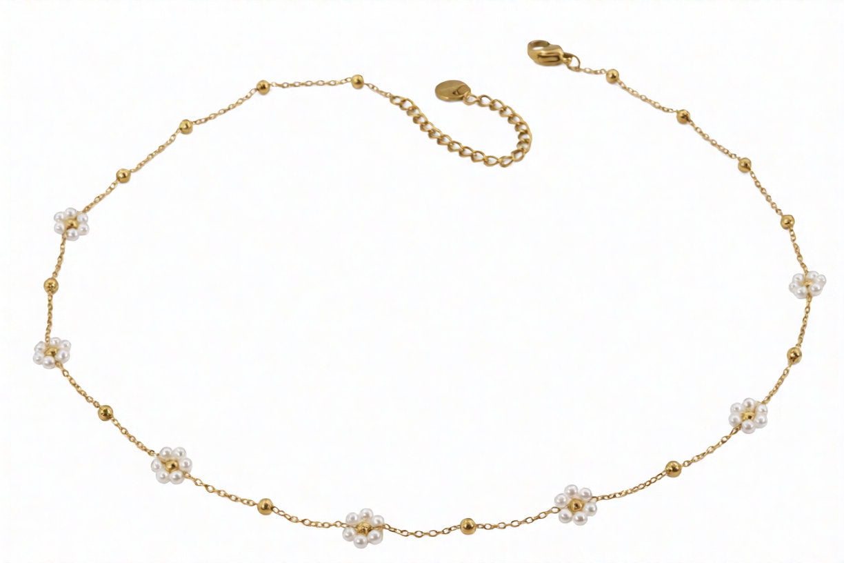 Collier - Miyuki Perlen - Edelstahl