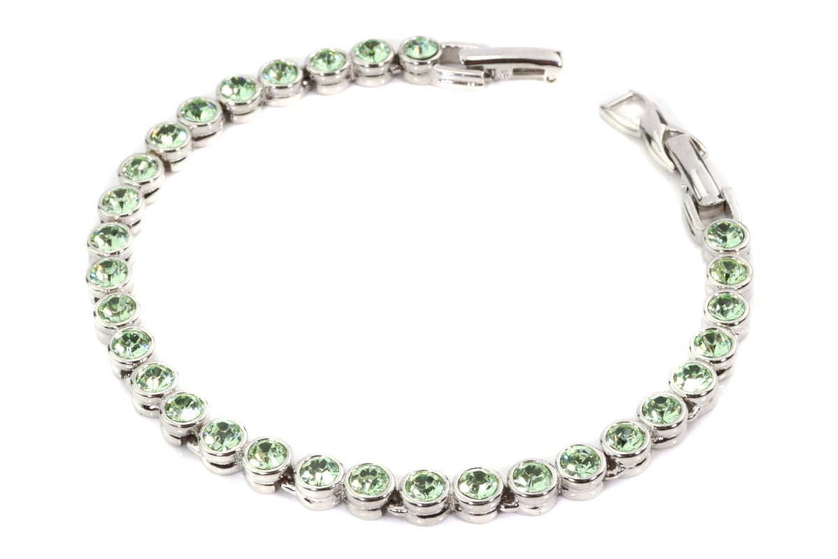Tennis Armband - mit Swarovski Kristallen in Chrysolite