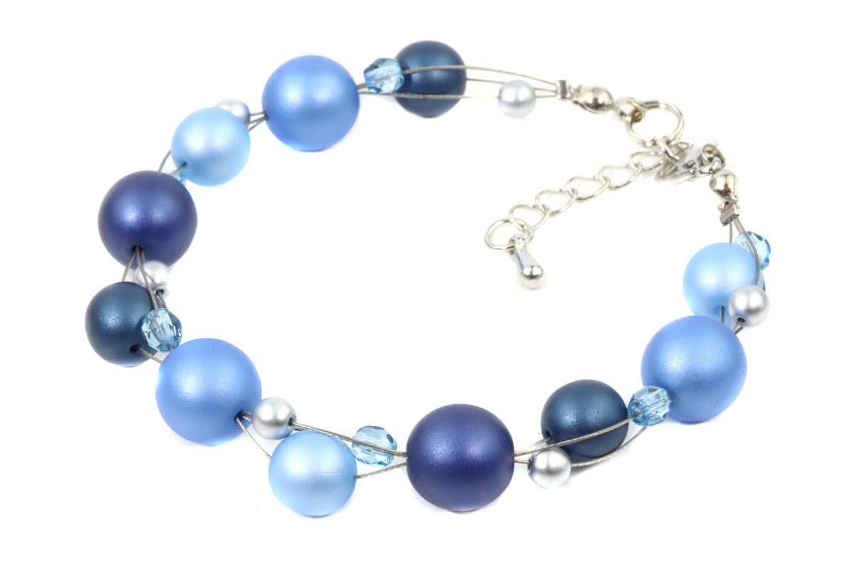 Armband Muschelkernperlen Blau-Kombi