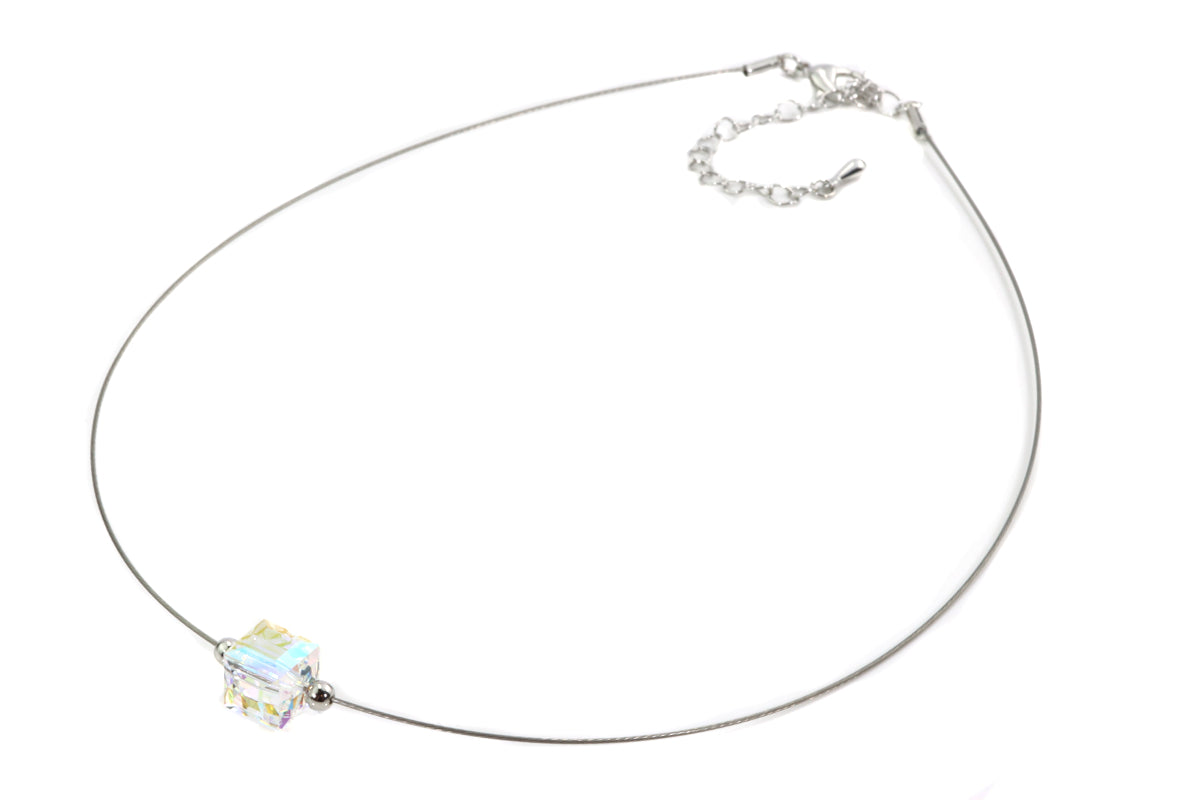 Collier - Würfel Crystal - Aurore Boreale